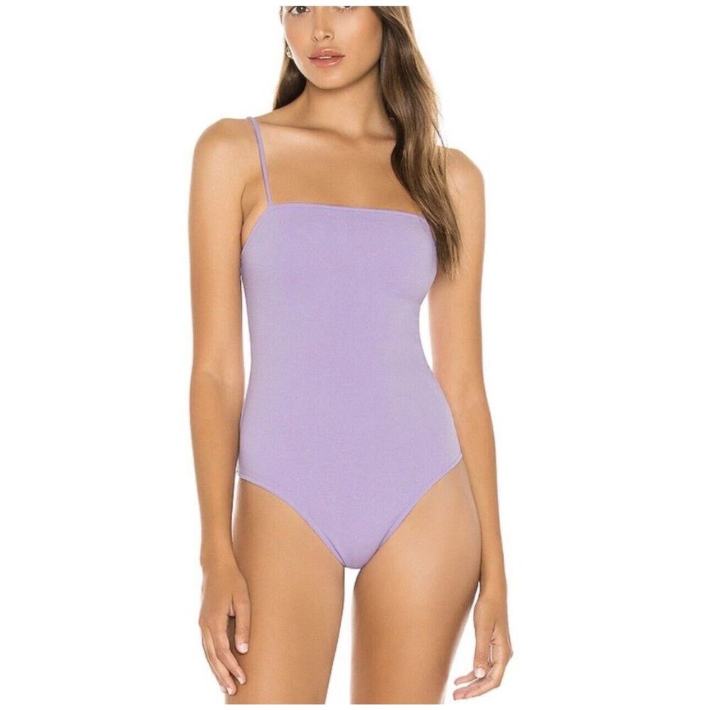 Lilac Square-Neck Bodysuit - Women Tops
